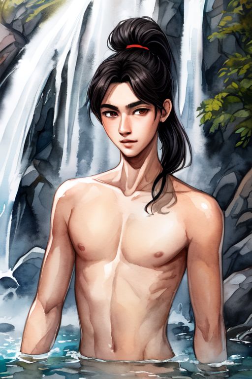 hot cdrama heroes naked in a stream